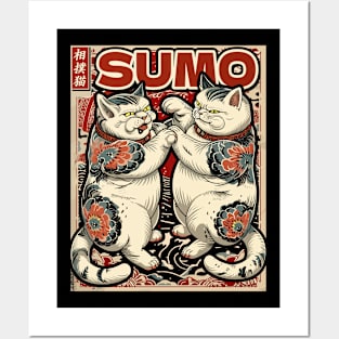 Japanese Sumo Wrestling Cats Men Women Kids Posters and Art